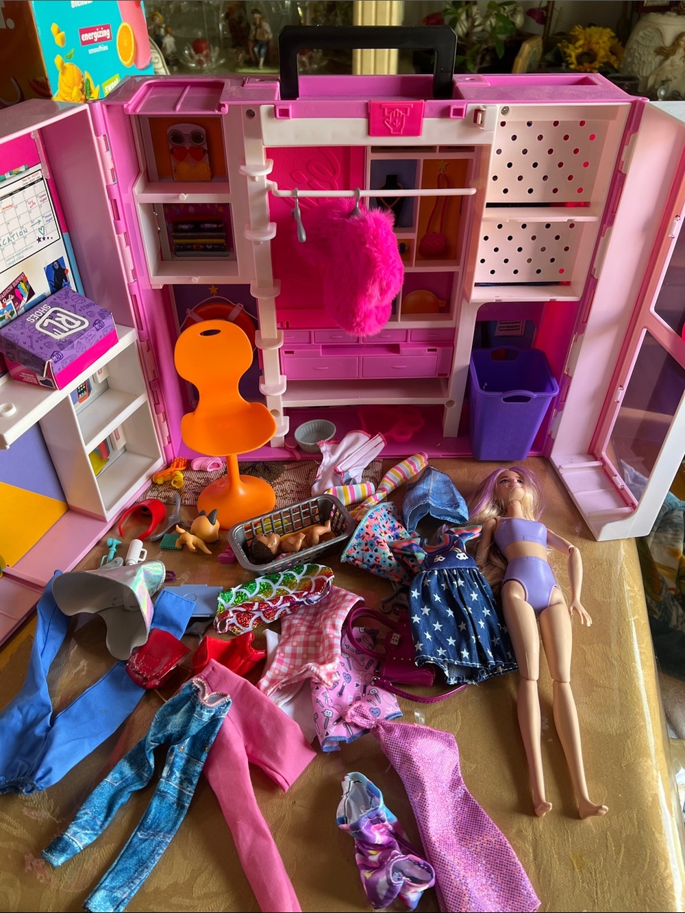 Barbie wardrobe closet with Barbie and over 50 accessories!